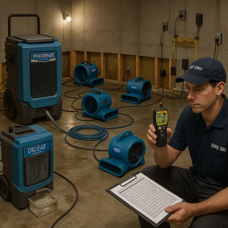 Structural Drying and Dehumidification process in Chagrin Falls, OH